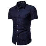 M-5XL Dot-Print Business Casual Shirts for Summer Short Sleeve Regular Large Size Formal Clothing Mens Office Button Up Blouses - Image 7