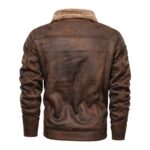 Pu Jacket Men Thick Warm Cashmere Military Bomber Tactical Leather Jackets Mens Outwear Fleece Fur Collar Windbreaker Coat Male - Image 4