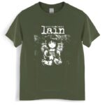 New Arrived Mens t shirt Serial Experiments Lain Tshirt Men Cotton Harajuku Japan Manga Iwakura Tees Homme Black T-shirt - Image 3