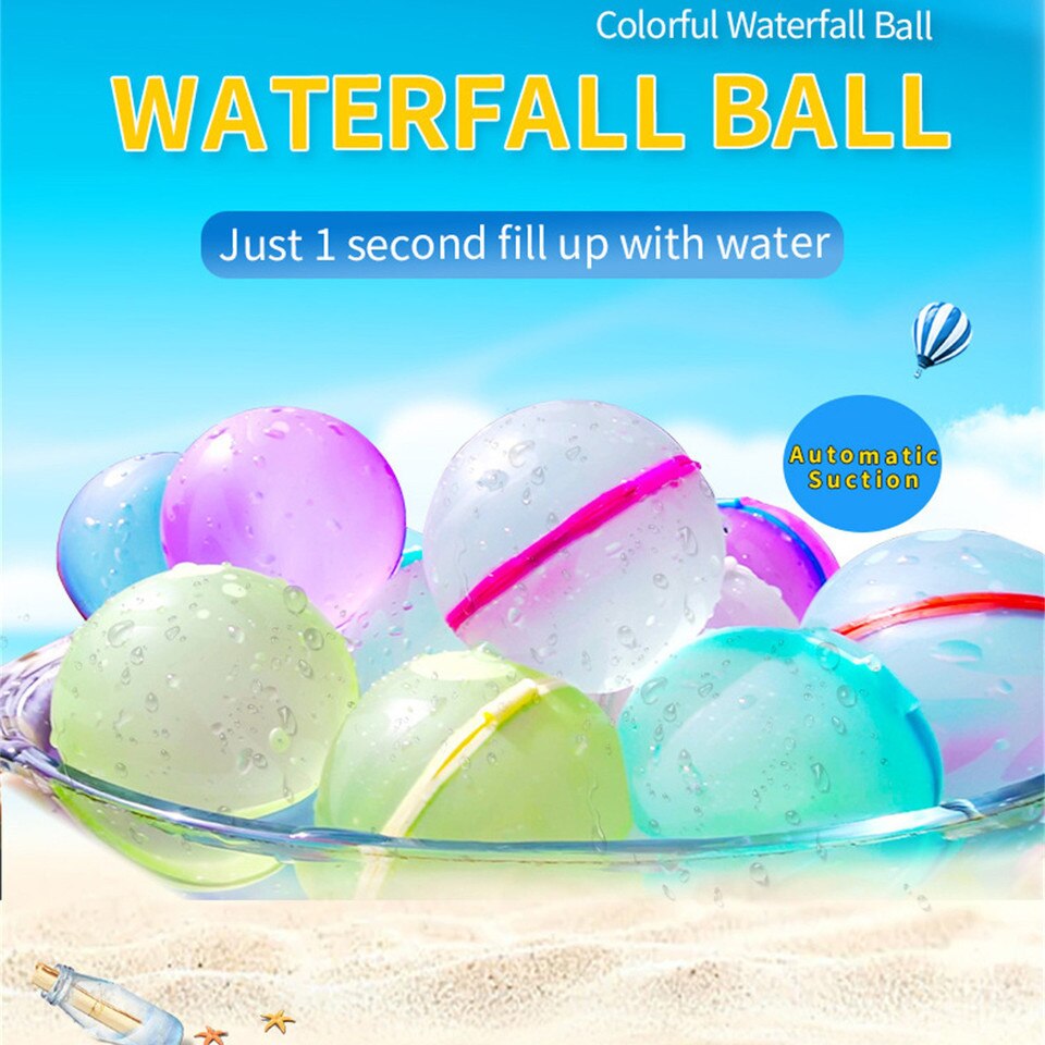 Reusable Water Balloons Refillable, Quick Fill, SelfSealing Splash Balls